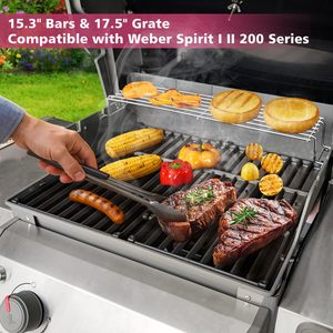 Barres aromatisantes en fonte Senershuo de 15,3'' et 17,5'', grilles de cuisson, pièces de rechange pour barbecue <span class=keywords><strong>à</strong></span> <span class=keywords><strong>gaz</strong></span> <span class=keywords><strong>Weber</strong></span> Spirit I II série 200 - Product Image 2