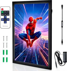 Cadre de boîte lumineuse LED ultra-mince en aluminium pour affiches murales intérieures, affichage publicitaire LED pour magasins de détail et cinémas - Product Image 1