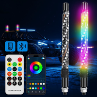 Lampe fouet LED avec application et télécommande, fouets lumineux spirale RGB à effets de poursuite avec interrupteur à bascule, lampe fouet musicale pour UTV, VTT, bateau
