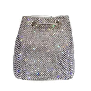 Borsa a Tracolla con Cristalli e Diamanti, <span class=keywords><strong>Pochette</strong></span> Scintillante per Feste, Borsetta da Sera Dorata con Strass - Product Image 3