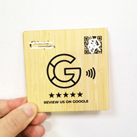 Carte de commentaires Google en bois avec puce NFC, impression personnalisée