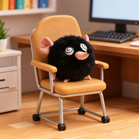 Vente en gros de jouets en peluche amusants en forme de souris noire ronde avec des yeux en spirale, peluche douce, poupée de rat, cadeau pour enfants, décoration de la maison, OEM personnalisé