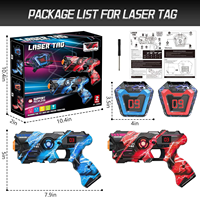 Ensemble de 2 pistolets laser en plastique avec affichage numérique LED du score, gilet multifonctionnel, jouets d'intérieur/extérieur pour enfants