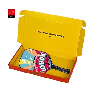 Caja de papel corrugado personalizable con impresión a doble cara de logotipo personalizable, caja de almacenamiento para equipo deportivo de raqueta, embalaje