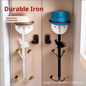 Moderne Enkele Overdeur Muur Gemonteerde Punch-Vrije Rug Type Naadloze Opbergtas Jas Tas Haak Voor Slaapkamer En Kantoor - Product Image 2