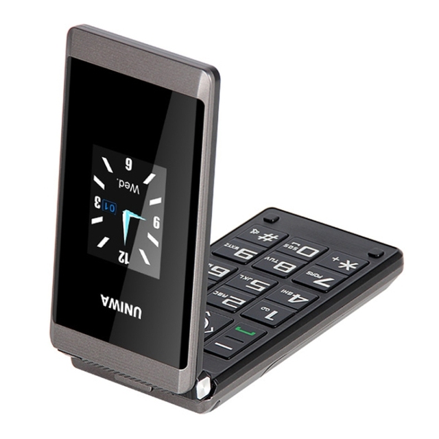 UNIWA X28 2G GSM Flip Cell Phone 2.8" Dual SIM Card FM Radio Big Push Button Mobile Phones