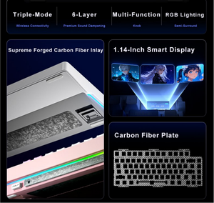 Teclado Mecánico Inalámbrico AULA NOVA75 75% Tri-Modo, Montaje Gasket, Interruptores Intercambiables en Caliente, RGB, para Juegos, con Pantalla Inteligente de 1.14 Pulgadas - Product Image 5
