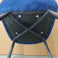 Chaises empilables en velours bleu pour salle à manger, vente en gros d'usine