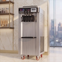 Machine à glace molle mobile trois saveurs en acier inoxydable pour la restauration, les cafés, les hôtels et les commerces de détail