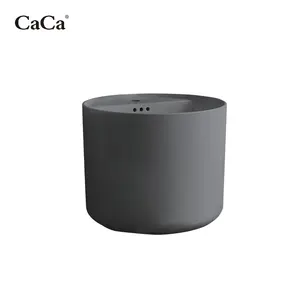 CaCa Dark Grey Round Shape Ceramic New Design Wash Wall Hung Basin For Bathroom With Smart Mirror And Cabinet