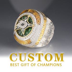 Personalizza gli anelli del campionato sportivo di alta qualità con il logo della squadra all'ingrosso in argento sterling 925 placcato in oro design gratuito - Product Image 3