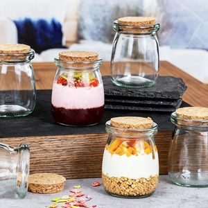 Stoples Puding Yogurt Kaca Transparan KANGAROO 100ml 3.3oz dengan Tutup Gabus Mudah Dibuka, Cetak Sablon, Wadah Penyimpanan Makanan, Logo Custom, Permen - Product Image 4