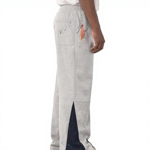 Pantalon de survêtement personnalisé à effet éclaboussures de peinture, coupe large, 100 % coton épais, style streetwear évasé, pantalon de jogging - Product Image 4