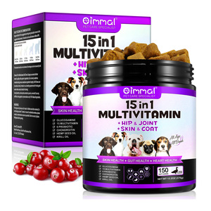 Complément alimentaire multivitaminé pour animaux de compagnie 15 en 1, sous forme de bouchées molles, pour soutenir la santé des hanches et des articulations des chiens - Product Image 1