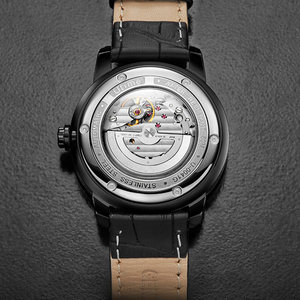High Quality Men's Calendar Dial Mechanical Waterproof Genuine Leather Strap <b>Watch</b> - Product Image 3