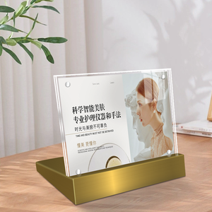 Exhibidor de Escritorio Personalizado de Acero Inoxidable, Soporte de Menú Acrílico, Porta Letreros - Product Image 3