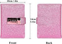 Mini Shiny Pink Leder Kombination journal für Frauen A5 Spiral Notebook mit Lock PP Cover für Travel und Line Page Writing