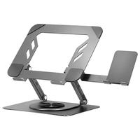 Support pliable en métal pour ordinateur portable avec support de téléphone, réglable, gain de place, ergonomique, pour bureau à domicile - Offre Spéciale