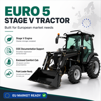 Tracteur Euro 5 homologué pour la route, 50 CV, pour le marché polonais, moteur Stage V, tracteur agricole compact, cabine, transmission par engrenages, boîte de vitesses à pompe
