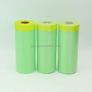 Pre Taped Painter Painting Decoration Light Weight Plastic Hdpe Masking Film With Tape Roll