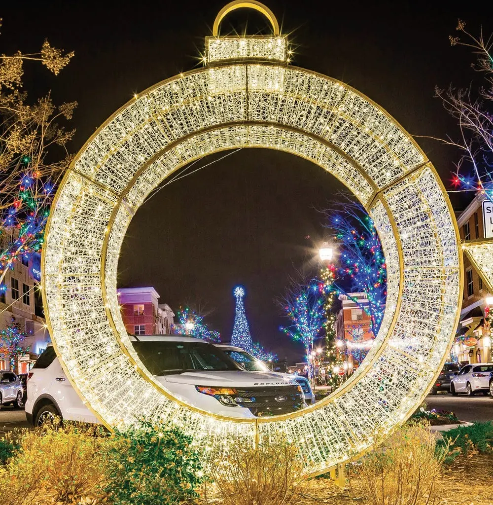 Arco Led gigante personalizable para decoraciones al aire libre, luces con forma de anillo de Navidad grande