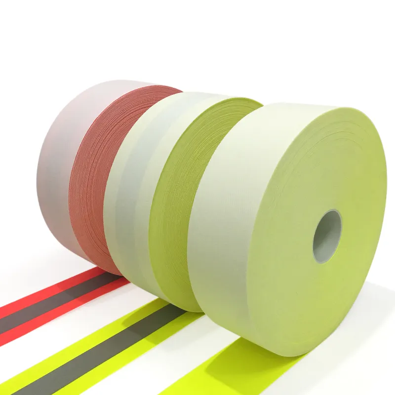 Factory price reflective yellow Fabric Sew On strip Flame Retardant Reflective tape for workwear