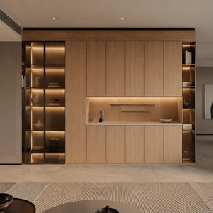 Aparador Minimalista Personalizado para Cocina y Comedor, Mueble de Almacenamiento de Madera de Alta Gama con Estante para Botellas de Vino - Product Image 1