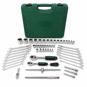 61Pieces Carbon Steel Mechanics Socket Wrench Set Interchangeable 1/2" &amp; 1/4" Drive Sockets for Auto Repair DIY Tasks - Product Image 5