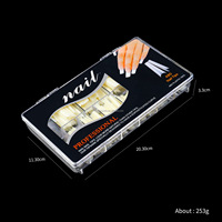 500 pièces de faux ongles en acrylique transparents naturels à presser, en vrac, pour extensions, styles French, Stiletto et carrés