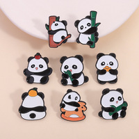 Panda émail broches dessin animé en gros personnalisé Panda mignon broches broche en vrac broche Ouch doux émail épinglettes accessoire