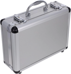 Maletín de Aluminio Plateado de 12.5 Pulgadas con Cerradura para Viajes y Uso Profesional, Estuche Rígido de Metal con Espuma para Viajeros y Artesanos - Product Image 1