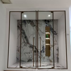 Salle de bain espace design grandes portes de douche en verre salle de douche avec fond en dalle de pierre - Product Image 3