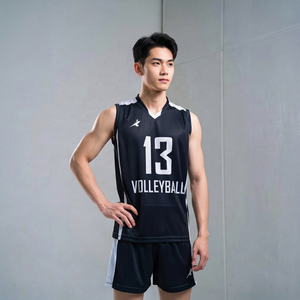 ชุดยูนิฟอร์มวอลเลย์บอลพิมพ์ลายตามสั่ง ชุดกีฬาโพลีเอสเตอร์แห้งเร็ว เสื้อเจอร์ซีย์แขนกุด กางเกงขาสั้น สำหรับผู้ชายและผู้หญิง - Product Image 1