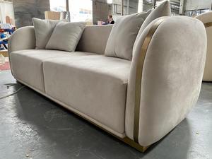 Oturma odası mobilya bej kanepe yatak kanepe kumaş kanepe ile Metal taban arkalığı 5 yastıklar - Product Image 2