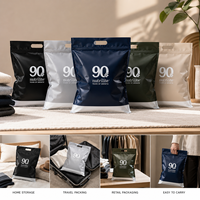 Sacs à vêtements personnalisés imprimés avec fermeture éclair, emballage en aluminium, sacs de shopping en plastique dépoli avec poignée et fermeture à glissière