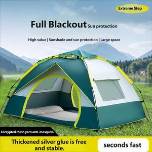 Carpa de Camping para Exteriores, Una Habitación, 3-4 Personas, Apertura Rápida Automática, Revestimiento de Protección Solar Negro, 1000 mm, Impermeable, Para Todas las Estaciones, Venta al Por Mayor - Product Image 3