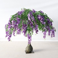 Weißer 8 Fuß Künstlicher Kirschblüten-Bonsai-Baum mit 10 Fuß Hohem Dekor und 5 Fuß Künstlichem Kirschblüten-Bonsai-Baum-Set