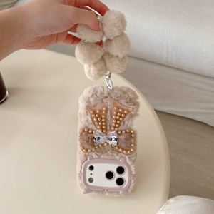 <strong>Fluffy</strong> Cartoon Design Shockproof Cotton Fabric <strong>Phone</strong> <strong>Case</strong> with Magnetic Car Mount &amp; Kickstand for 11/17/16/15/14/13/12 - Product Image 3
