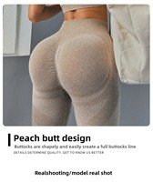Ensemble de yoga 2 pièces sans couture en maille pour femme, soutien-gorge dos croisé et leggings taille mi-haute froncés aux fesses, logo personnalisé, faible MOQ, vente en gros fitness