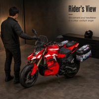 Cybern 72V/96V Water-Cooled Lithium Battery Electric Motorbike 15KW Power 150KPH Long Distance Smart Dashboard TPMS Jiangsu