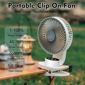 Ventilateur Socool LED électrique petit ventilateur à pince télécommande camping extérieur intelligent batterie 20000mah rechargeable USB voiture camping-car domestique 9 - Product Image 6
