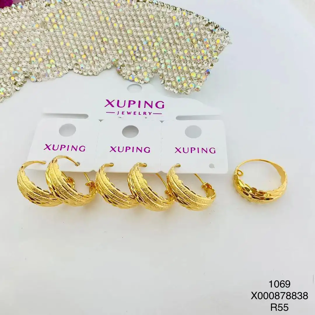 E1069-1xuping เครื่องประดับต่างหูห่วงทองแดงขายส่งต่างหูที่กําหนดเองผู้หญิง 24 พันทองชุบเครื่องประดับ