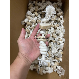 Eco-Friendly Natural Bulk Export Squeaky Modern Stick Tug W/<b>Rope</b> Handle Dog Chew Toy Coffee Wood - Product Image 6