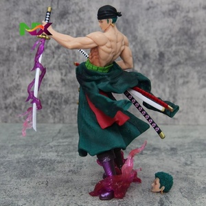 Statue Zoro à double tête, figurine d'anime One Piece, objet de collection, décoration de bureau, <span class=keywords><strong>accessoire</strong></span> informatique, vente en gros - Product Image 3
