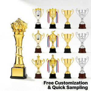 Trofeos Metálicos Personalizados al por Mayor, Estilo Tradicional en 3D, Chapados en Oro, Impresión Offset, Trofeo Deportivo Pulido - Product Image 1