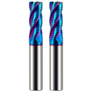 Bán buôn hrc65 4 sáo Nano lớp phủ màu xanh roughing rắn Carbide End phay Cutter cho cncn máy tiện công cụ - Product Image 1