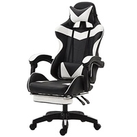 Chaise de jeu PC Racer Chaise de bureau de course verte avec repose-pieds Internet Bar Chaise d'ordinateur inclinable avec 5 roues