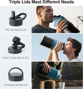 Bouteille d'eau en acier inoxydable personnalisée avec logo, très populaire, grande capacité, large ouverture, pour les sports de plein air - Product Image 5