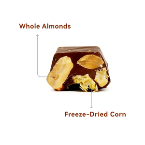 Barre <span class=keywords><strong>chocolat</strong></span>ée riche en protéines avec amandes entières et maïs croustillant 65g, beurre de cacao pur, collation énergétique, alimentation saine, <span class=keywords><strong>chocolat</strong></span> en gros - Product Image 4