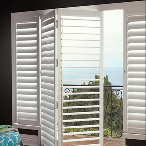 Volets persiennes en PVC imitation bois sur mesure pour intérieur, fenêtre, porte, garage, salle de bain, chambre, salon - Product Image 1